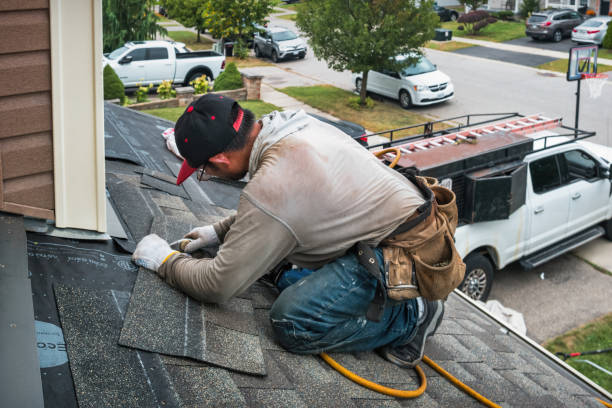Professional Gutter Installation technician working in Peachtree Corners, GA